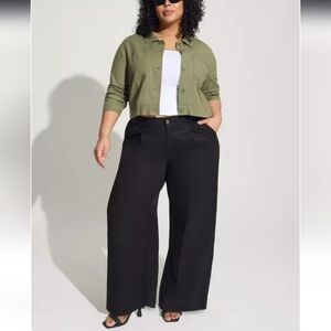 Torrid Women's Wide Leg Studio Linen Blend High-Rise Pant Size 20S